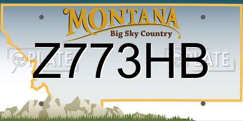 Z773HB Montana License Plate