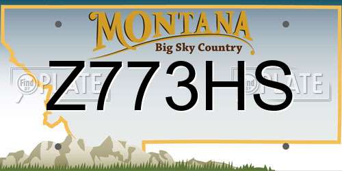 Z773HS Montana License Plate