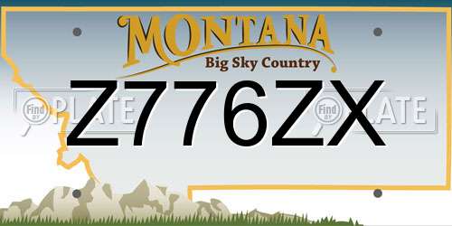 Z776ZX Montana License Plate