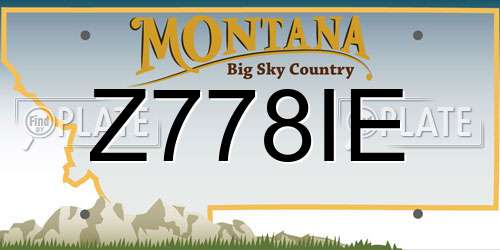 Z778IE Montana License Plate
