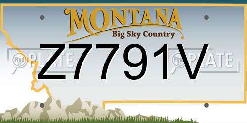 Z7791V Montana License Plate