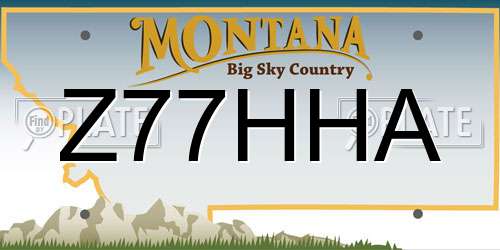 Z77HHA Montana License Plate