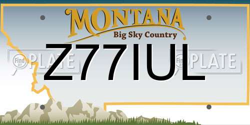 Z77IUL Montana License Plate