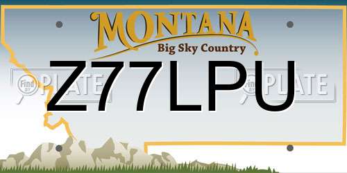 Z77LPU Montana License Plate