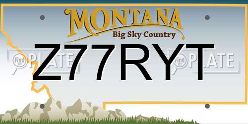 Z77RYT Montana License Plate