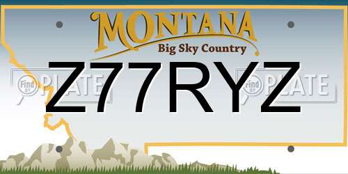 Z77RYZ Montana License Plate