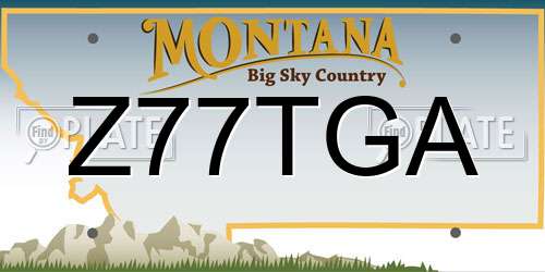 Z77TGA Montana License Plate