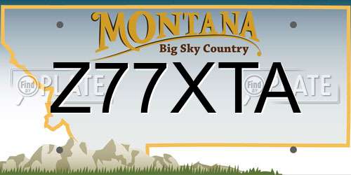 Z77XTA Montana License Plate