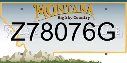 Z78076G Montana License Plate