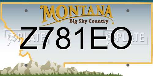 Z781EO Montana License Plate