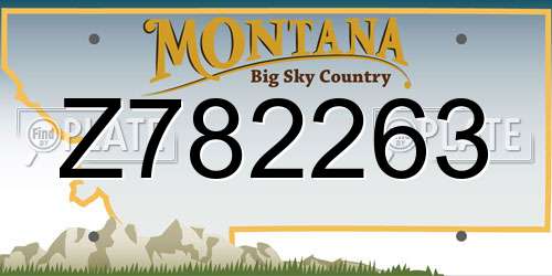 Z782263 Montana License Plate