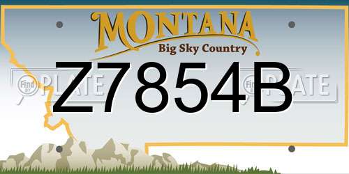 Z7854B Montana License Plate