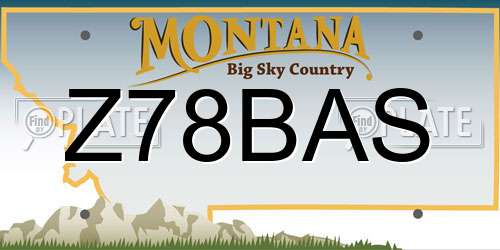 Z78BAS Montana License Plate