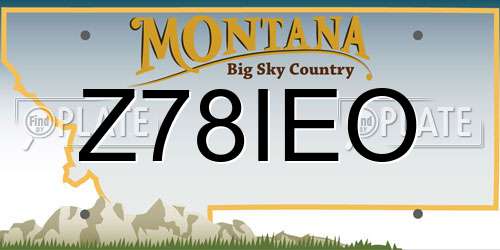 Z78IEO Montana License Plate