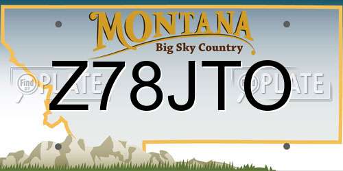Z78JTO Montana License Plate
