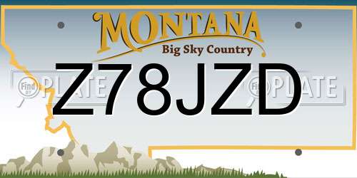 Z78JZD Montana License Plate