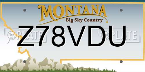 Z78VDU Montana License Plate