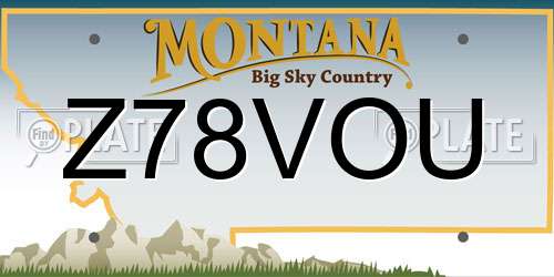 Z78VOU Montana License Plate