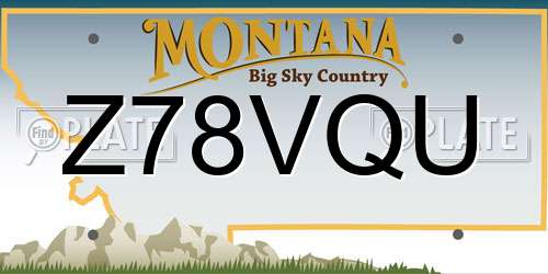 Z78VQU Montana License Plate