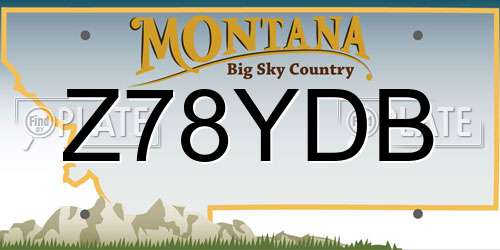 Z78YDB Montana License Plate