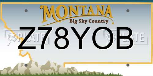 Z78YOB Montana License Plate