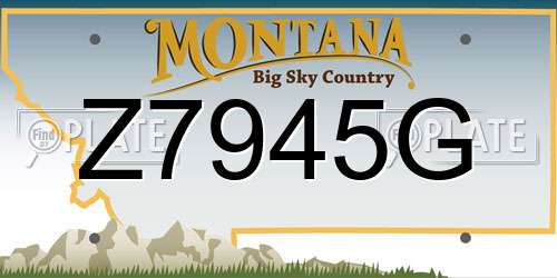 Z7945G Montana License Plate