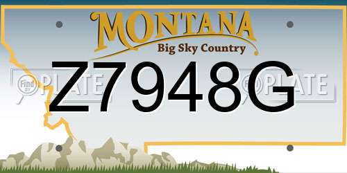 Z7948G Montana License Plate