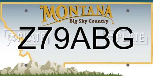 Z79ABG Montana License Plate