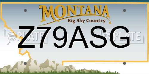 Z79ASG Montana License Plate