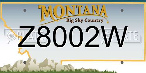Z8002W Montana License Plate