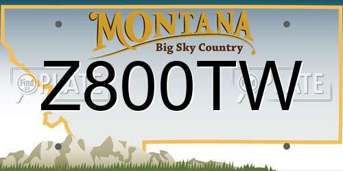 Z800TW Montana License Plate