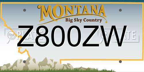 Z800ZW Montana License Plate
