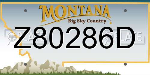 Z80286D Montana License Plate
