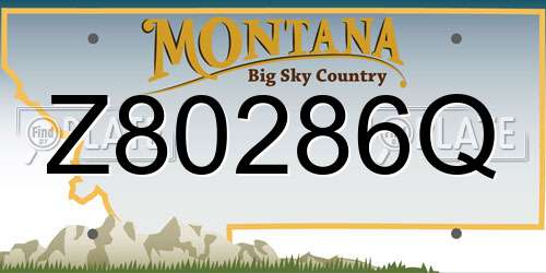 Z80286Q Montana License Plate