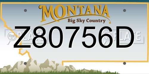 Z80756D Montana License Plate