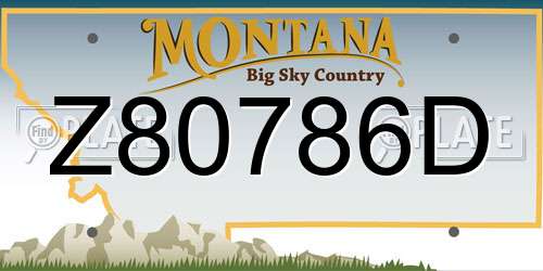 Z80786D Montana License Plate