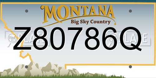 Z80786Q Montana License Plate