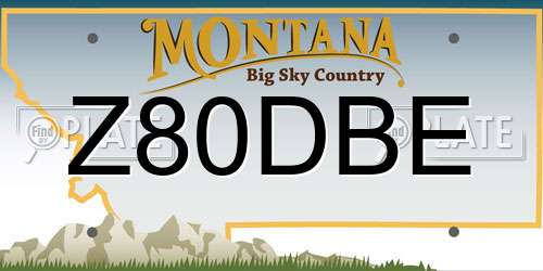Z80DBE Montana License Plate