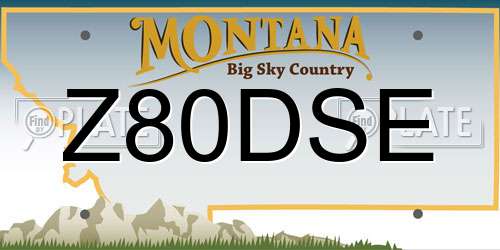 Z80DSE Montana License Plate