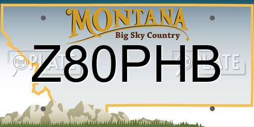 Z80PHB Montana License Plate