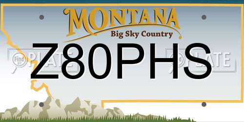 Z80PHS Montana License Plate