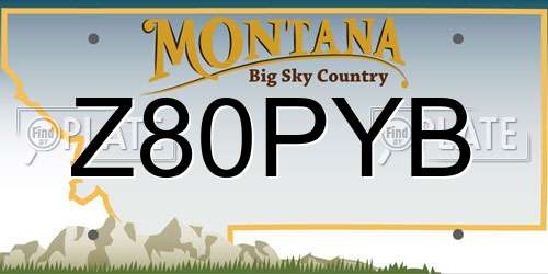 Z80PYB Montana License Plate