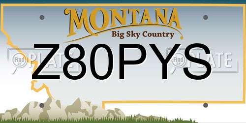 Z80PYS Montana License Plate