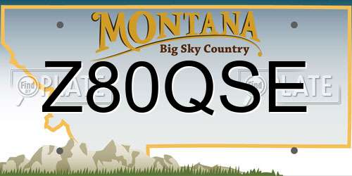 Z80QSE Montana License Plate