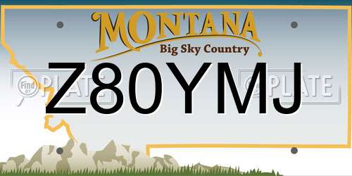 Z80YMJ Montana License Plate