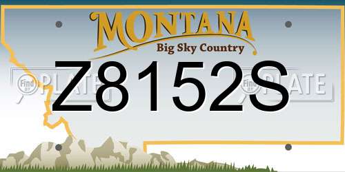 Z8152S Montana License Plate