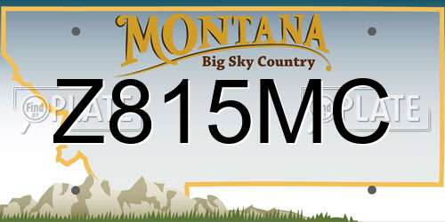 Z815MC Montana License Plate