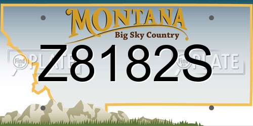 Z8182S Montana License Plate