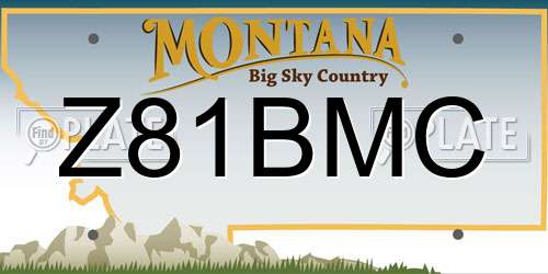 Z81BMC Montana License Plate