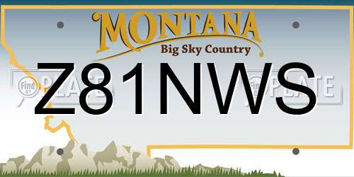 Z81NWS Montana License Plate